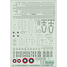 1/48 Bulgarian F-16C/D Block 70 Decals Generic set