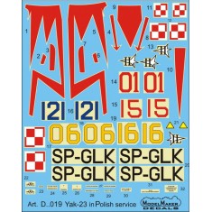 1/72 Yak-23 In Polish Service Decals