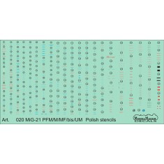 1/72 MiG-21PFM/M/MF/bis/UM Polish stencils (decal)