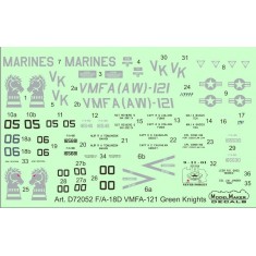 1/72 US Marine Corps F/A-18D VMFA-121 Green Knights Decals