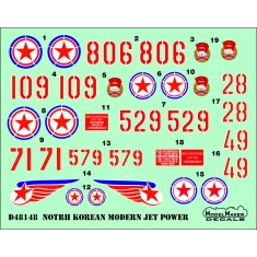 1/72 North Korean Modern Jet Power (decal)