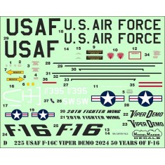 1/72 USAF F-16C Viper Demo 2024 50 Years Decals