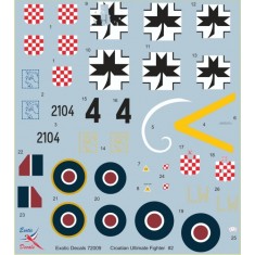 1/72 Croatian Ultimate Fighter #2 - Black 4 - Bf 109 G in Croatian service - part 2 (decal)