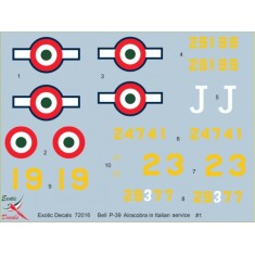 1/72 Italian Cobras #1 -Bell P-39 in Regia Aeronautica - part 1 (decal)