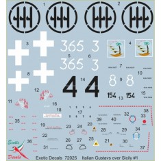 1/72 Italian Gustavs Over Sicily #1 - Bf 109G In Regia Aeronautica [Exotic Decals]