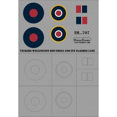 1/48 VICKERS WELLINGTON Roundels and Fin Flashes LATE (masks)