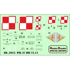 1/72 PZL-37 BII Decal - 72.11