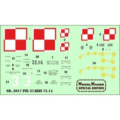 1/72 PZL-37Abis Decal - 72.14