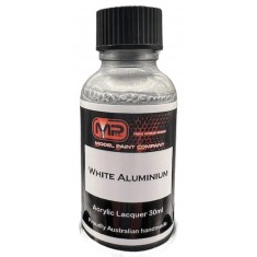 Acrylic Lacquer Paint - White Aluminium for Jet Black Base Colour (30ml)