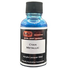 Acrylic Lacquer Paint - Cyan Metallic (30ml)