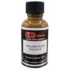 Acrylic Lacquer Paint - Yellow Olive RAL6014 Flat (30ml)