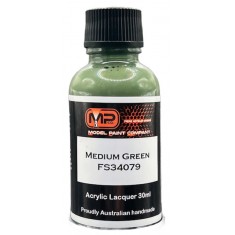 Acrylic Lacquer Paint - Medium Green FS34079 Flat (30ml)