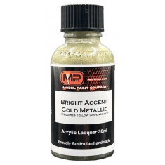 Acrylic Lacquer Paint - Bright Accent Gold Metallic (requires yellow groundcoat) (30ml)
