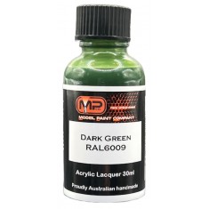 Acrylic Lacquer Paint - Dark Green RAL6009 Flat (30ml)