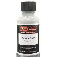 Acrylic Lacquer Paint - Silver Grey RAL7001 Flat (30ml)
