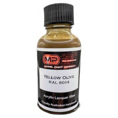 Acrylic Lacquer - Yellow Olive (RAL 8014) Flat (30ml)