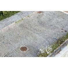 TT Scale Straight Street - Small Cobblestone (Road width: 57 mm)