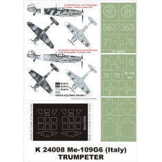 1/24 Bf-109G6 (Italy) Paint Mask for Trumpeter (Canopy Masks + Insignia Masks)
