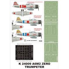 1/24 A6M2 Zero Paint Mask Vol.1 for Trumpeter (Canopy Masks + Insignia Masks)