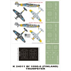 1/24 Bf-109G6 (Finland) Paint Mask for Trumpeter (Canopy Masks + Insignia Masks)