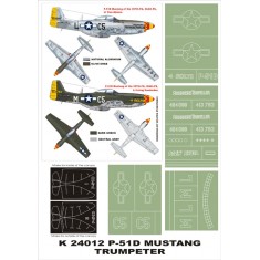 1/24 P-51D Mustang Paint Mask Vol.3 for Trumpeter (Canopy Masks + Insignia Masks)
