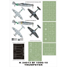1/24 Bf-109G-10 Paint Mask for Trumpeter (Canopy Masks + Insignia Masks)