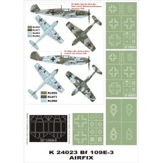 1/24 Messerschmitt Bf 109E-3 Paint Mask Vol.1 for Airfix (Canopy Masks + Insignia Masks)