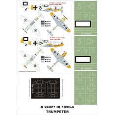 1/24 Messerschmitt Bf 109G-6 Paint Mask Vol.3 for Trumpeter (Canopy Masks +Insignia Masks)