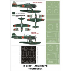 1/24 A6M2 Rufe Paint Mask Vol.1 for Trumpeter (Canopy Masks + Insignia Masks)