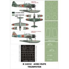 1/24 A6M2 Rufe Paint Mask Vol.2 for Trumpeter (Canopy Masks + Insignia Masks)