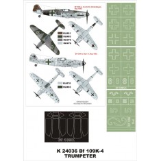 1/24 Messerschmitt Bf 109K-4 Paint Mask Vol.3 for Trumpeter (Canopy Masks +Insignia Masks)