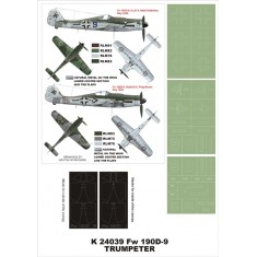 1/24 Focke-Wulf Fw 190D-9 Paint Mask Vol.4 for Trumpeter (Canopy Masks + Insignia Masks)