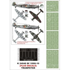 1/24 Bf 109G-10 (Italy) Paint Mask for Trumpeter (Canopy Masks + Insignia Masks + Decals)