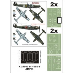 1/24 Messerschmitt Bf 109E-3 Paint Mask Vol.2 for Airfix (Canopy Masks + Insignia Masks)