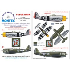 1/24 P-47D Thunderbolt Paint Mask Vol.2 for Vintage (Canopy Masks+Insignia Masks+Decals)