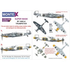 1/24 Messerschmitt Bf 109G-6 Paint Mask Vol.1 for Trumpeter kit