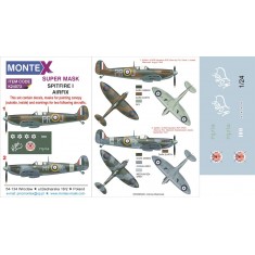 1/24 Spitfire Mk.I Paint Mask for Airfix kit (Canopy Masks + Insignia Masks + Decals)