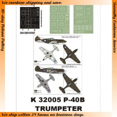 1/32 P-40 B (USAAF) Paint Mask for Trumpeter (Canopy Masks + Insignia Masks)