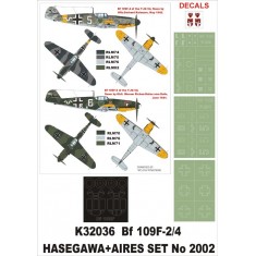 1/32 Bf 109F-2/4 Paint Mask for Hasegawa/Aires (Canopy Masks + Insignia Masks + Decals)