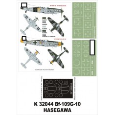 1/32 Messerschmitt Bf 109G-10 Paint Mask Vol.1 for Hasegawa (Canopy Masks +Insignia Masks)