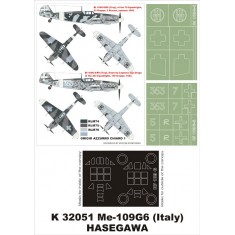 1/32 Bf-109G6 (Italy) Paint Mask for Hasegawa (Canopy Masks + Insignia Masks)