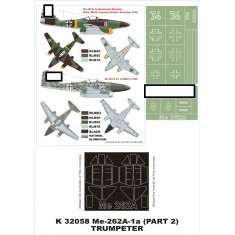 1/32 Me-262A-1a Paint Mask Vol.2 for Trumpeter (Canopy Masks + Insignia Masks)