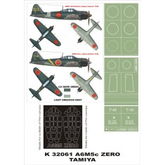 1/32 Mitsubishi A6M5 Zero Paint Mask Vol.1 for Tamiya (Canopy Masks + Insignia Masks)