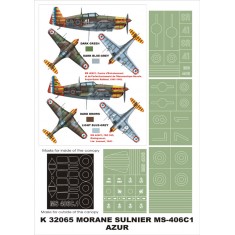 1/32 MS-406 (Vichy) Paint Mask for Azur (Canopy Masks + Insignia Masks)