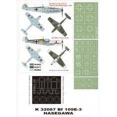 1/32 Bf-109E3 Paint Mask for Hasegawa (Canopy Masks + Insignia Masks)