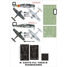 1/32 Focke-Wulf Fw 190A-8 Paint Mask Vol.1 for Hasegawa (Canopy Masks + Insignia Masks)