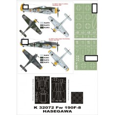 1/32 Focke-Wulf Fw 190F-8 Paint Mask Vol.7 for Hasegawa (Canopy Masks + Insignia Masks)