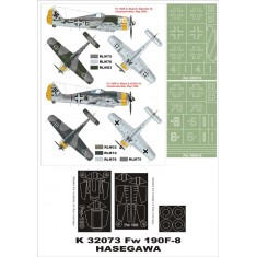 1/32 Focke-Wulf Fw 190F-8 Paint Mask Vol.8 for Hasegawa (Canopy Masks + Insignia Masks)