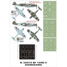 1/32 Messerschmitt Bf 109E-3 Paint Mask for Hasegawa (Canopy Masks + Insignia Masks)