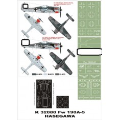 1/32 Focke-Wulf Fw 190A-5 Paint Mask for Hasegawa (Canopy Masks + Insignia Masks)